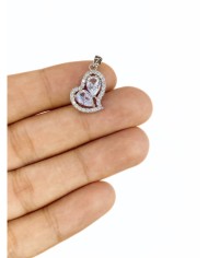 Pirinç Zirkon Taşlı Kalp Kolye Bileklik Ucu Charm 1 Adet