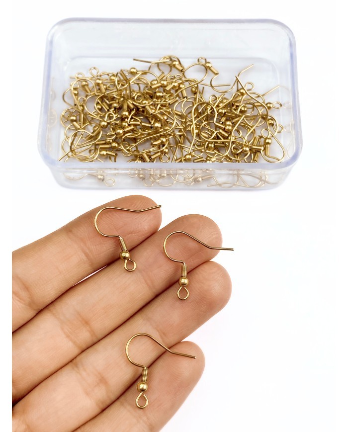 Çelik Küpe Kancası Çift Sarı 19x19mm - 10 Çift