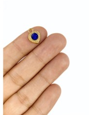 Pirinç Zirkon Taşlı Kalp Kolye Bileklik Ucu Charm 1 Adet