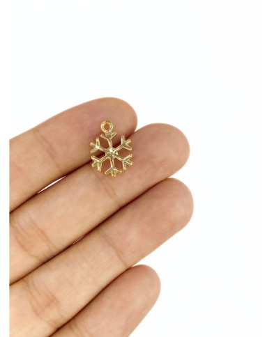 Pirinç Zirkon Mineli Kar Tanesi Kolye Bileklik Ucu Charm 1 Adet