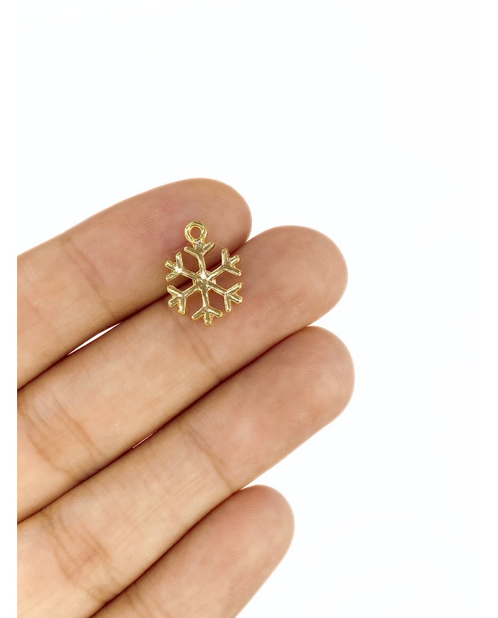 Pirinç Zirkon Mineli Kar Tanesi Kolye Bileklik Ucu Charm 1 Adet