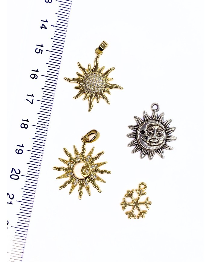 Pirinç Zirkon Mineli Kar Tanesi Kolye Bileklik Ucu Charm 1 Adet