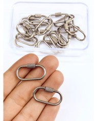 Çelik Kilit Karabina Nikel 15x26mm - 1 Adet