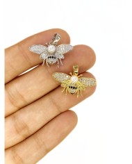 Pirinç Zirkon Taşlı İncili Arı Kolye Bileklik Ucu Charm Altın 1 Adet