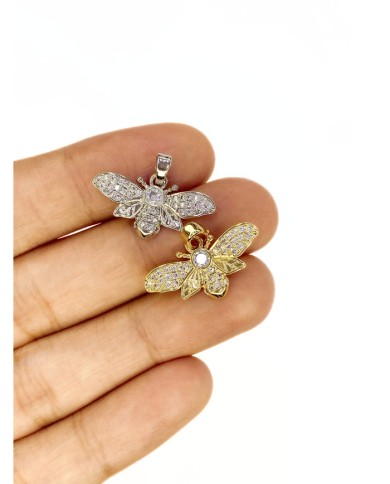 Pirinç Zirkon Taşlı Arı Kolye Bileklik Ucu Charm Gümüş 1 Adet