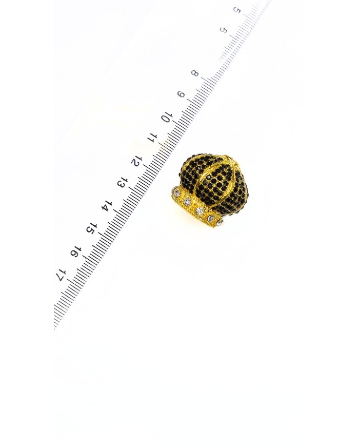 Zamak Kırmızı Kristal Taşlı Kubbe Model Tesbih İmamesi Nikel – 27x23mm