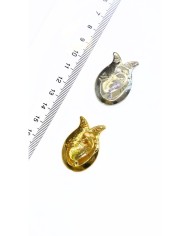 Zamak Lale Model Vav Motifli Tesbih İmamesi Sarı - 23x35mm