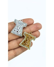 Zamak Kaftan Model Tesbih İmamesi Sarı - 25x30mm