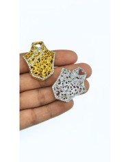 Zamak Cübbe Model Zirkon Taşlı Tesbih İmamesi Gümüş Renk- 30x35mm
