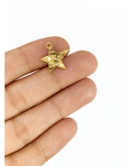 Pirinç Zirkon Taşlı Yıldız Kolye Bileklik Ucu Charm 1 Adet