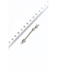 Zamak Tek Zincir Tesbih Püskülü İmameli Gümüş Renk
