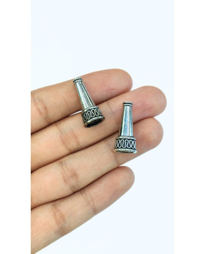 Zamak Desenli Tesbih İmamesi Nikel - 10x22mm