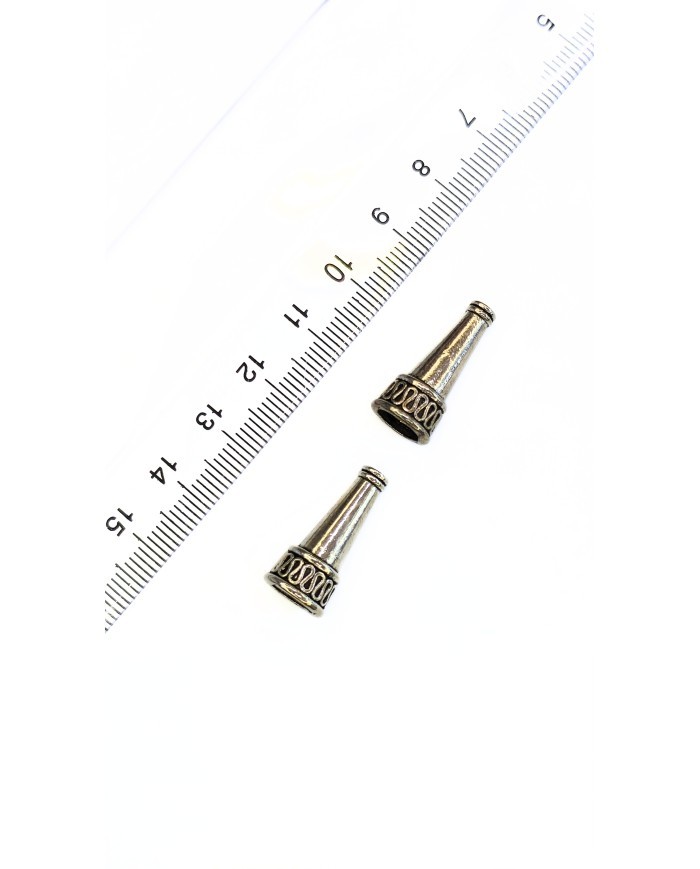 Zamak Desenli Tesbih İmamesi Nikel - 10x22mm