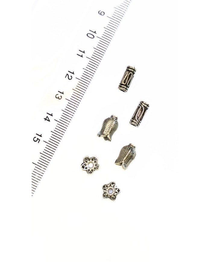 Zamak Tesbih Ayraçı Habbe Kapama Boncuk Alt Üst Şapka Çiçek Kapak Nikel  - 8x8mm