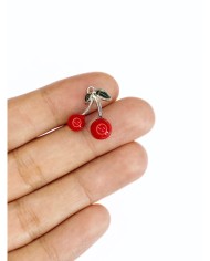 Pirinç Zirkon Taşlı Kiraz Kolye Bileklik Ucu Charm 1 Adet