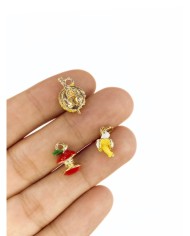 Pirinç Zirkon Mineli Hamsa El Kolye Bileklik Ucu Charm Beyaz 1 Adet