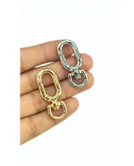 Paris Yaylı Kanca Anahtarlık Çanta Askısı Sarı 16x37mm - 1 Adet