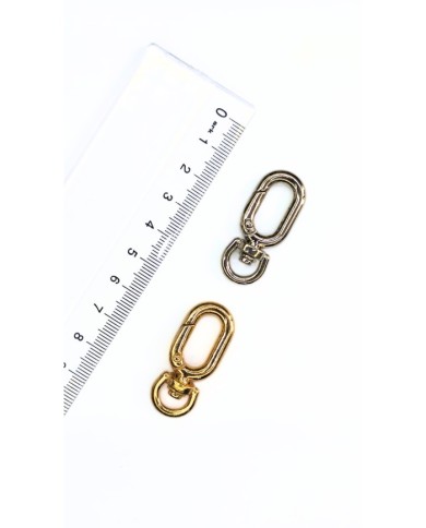 Paris Yaylı Kanca Anahtarlık Çanta Askısı Sarı 16x37mm - 1 Adet