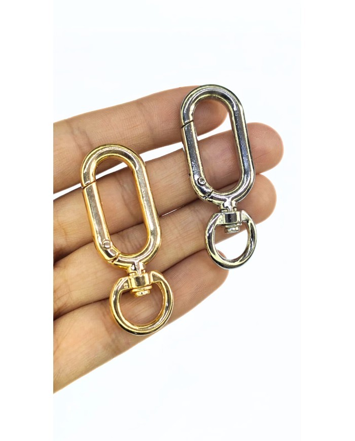 Paris Yaylı Kanca Anahtarlık Çanta Askısı Nikel 19x53mm - 1 Adet