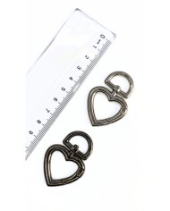Yaylı Kanca Anahtarlık Çanta Askı Aparatı Kalp Nikel 31x46mm - 1 Adet