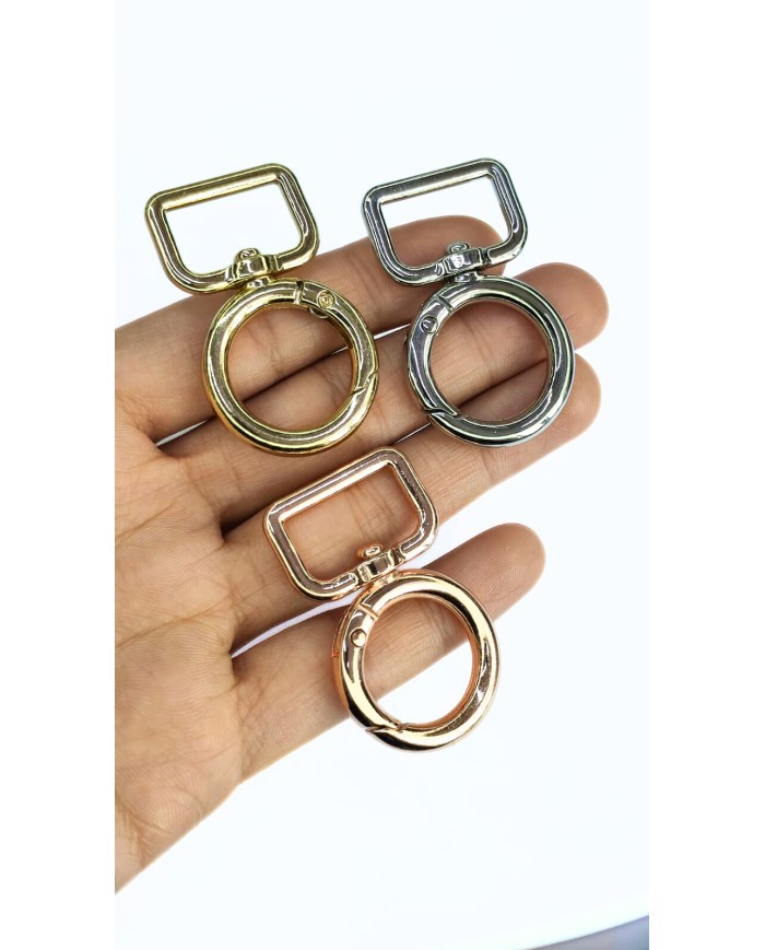 Yaylı Kanca Anahtarlık Çanta Askı Aparatı Halka Nikel 26x46mm - 1 Adet