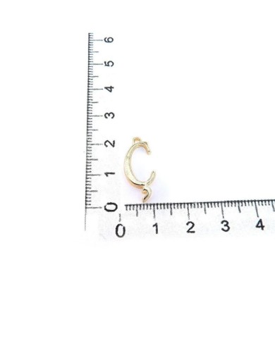 5 Adet - MİNİ HARFLER - METAL KAPLAMA KULPLU GOLD - Ç