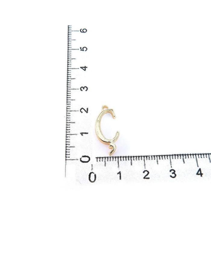 5 Adet - MİNİ HARFLER - METAL KAPLAMA KULPLU GOLD - Ç