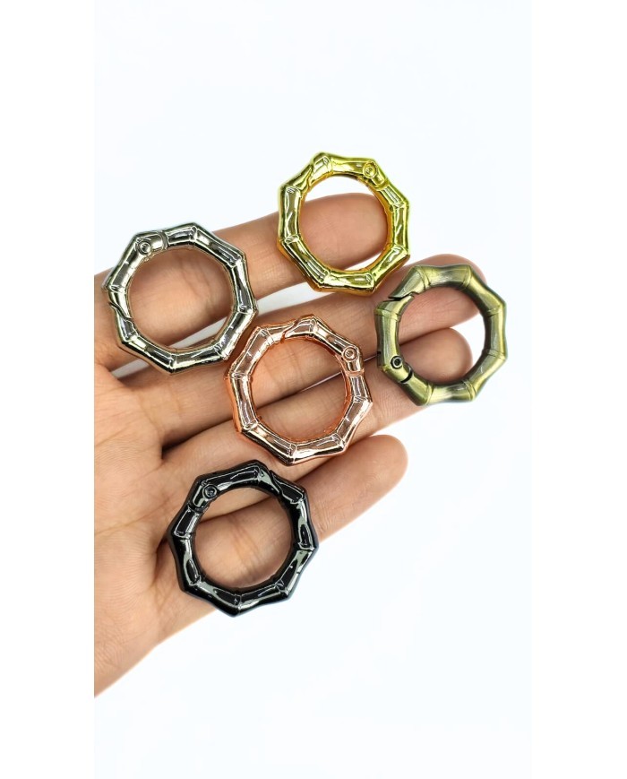 Yaylı Kanca Anahtarlık Çanta Askı Aparatı Köşeli Antik Yeşil 29x29mm - 1 Adet