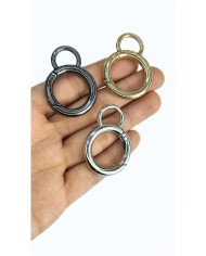 Yaylı Kanca Anahtarlık Çanta Askı Aparatı Yuvarlak Antrasit 30x42mm - 1 Adet