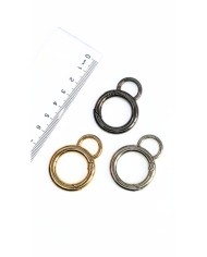 Yaylı Kanca Anahtarlık Çanta Askı Aparatı Yuvarlak Sarı 30x42mm - 1 Adet