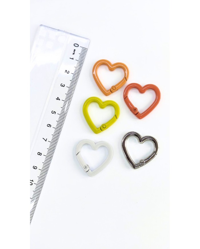 Yaylı Kanca Anahtarlık Çanta Askı Aparatı Kalp Pembe 25x26mm - 1 Adet