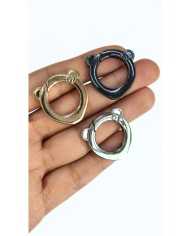 Yaylı Kanca Anahtarlık Çanta Askı Aparatı Ayıcık Sarı 26x26mm - 1 Adet