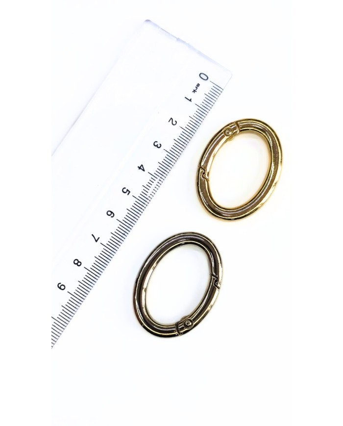 Yaylı Kanca Anahtarlık Çanta Askı Aparatı Oval Sarı 39x49mm - 1 Adet