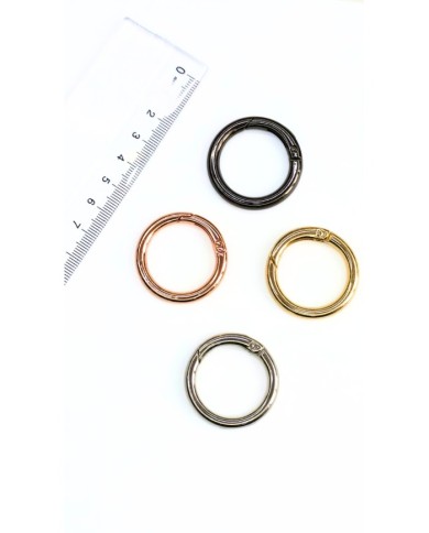 Yaylı Kanca Anahtarlık Çanta Askı Aparatı Yuvarlak Sarı 25x25mm - 1 Adet