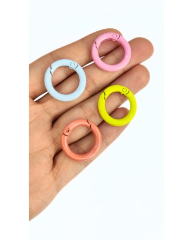 Yaylı Kanca Anahtarlık Çanta Askı Aparatı Yuvarlak Mavi 16x16mm - 1 Adet