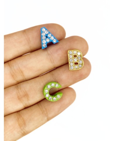 Zamak Boyalı Mine Harf Kolye Bileklik Ucu Charm Renkli 10x12mm 1 Adet