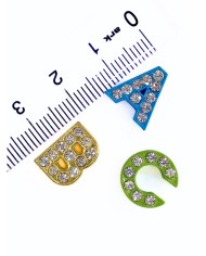 Zamak Boyalı Mine Harf Kolye Bileklik Ucu Charm Renkli 10x12mm 1 Adet
