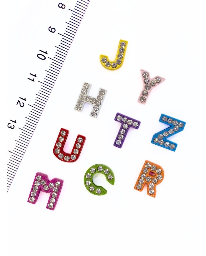 Zamak Boyalı Mine Harf Kolye Bileklik Ucu Charm Renkli 10x12mm 1 Adet