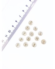 Sedef Altın Varaklı Yuvarlak Harf Kolye Bileklik Ucu Charm 8x8mm 1 Adet