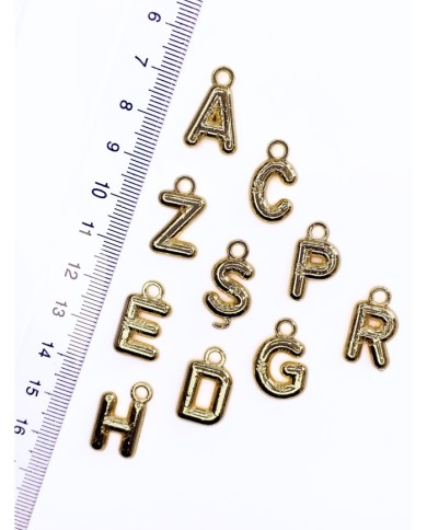 Zamak Lak Kaplama Kulplu Balon Harf Kolye Bileklik Ucu Charm Altın 15x17mm 1 Adet