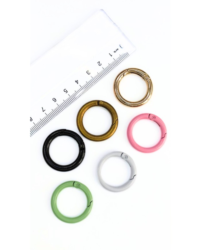 Yaylı Kanca Anahtarlık Çanta Askı Aparatı Yuvarlak Pembe 20x20mm - 1 Adet
