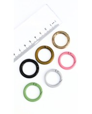 Yaylı Kanca Anahtarlık Çanta Askı Aparatı Yuvarlak Pembe 20x20mm - 1 Adet