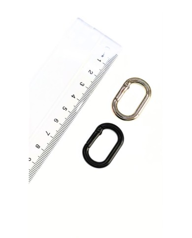 Yaylı Kanca Anahtarlık Çanta Askı Aparatı Oval Siyah 20x31mm - 1 Adet