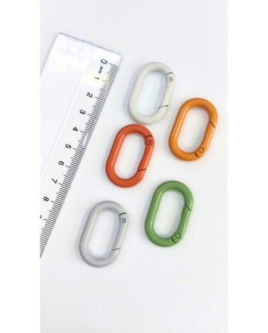 Yaylı Kanca Anahtarlık Çanta Askı Aparatı Oval Beyaz 20x34mm - 1 Adet