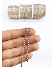 Çelik Top Zincir Kolye Bileklik Nikel Renk 2x2mm - 1m
