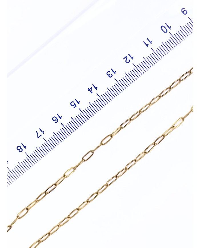 Çelik Ataç Zincir Kolye Bileklik Altın Renk 4x6mm - 1m