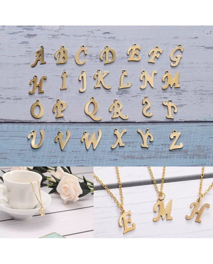 5 Adet - MİNİ HARFLER - METAL KAPLAMA KULPLU GOLD - Ç