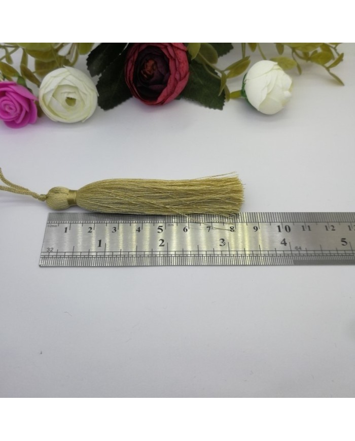 10 Adet - 7-8 cm İpek Püskül - fıstık yeşili