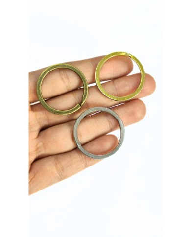 Yuvarlak Anahtarlık Çanta Halkası Çift Tur Nikel 26mm - 10 Adet