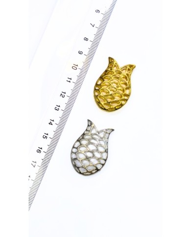 Zamak Lale Model Tesbih İmamesi Sarı - 24x35mm